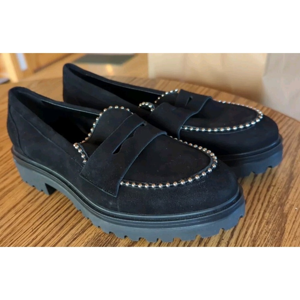 Vintage Bruno Ricci 9.5 Diane B. Penny Loafers Leather Beaded Shoes Womens Italy